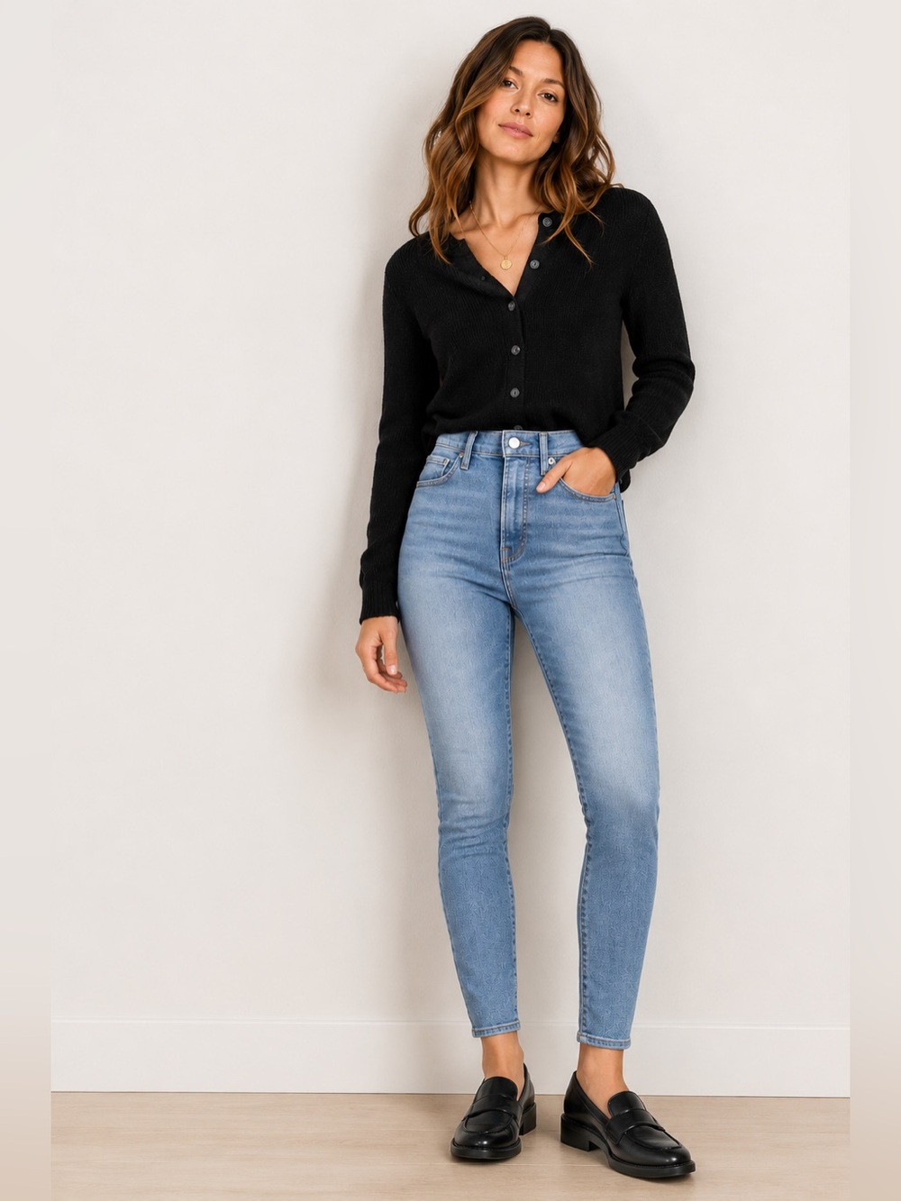 Everlane The Way-High Jeans 32 Regular Light Wash Slim Straight Organic Cotton
